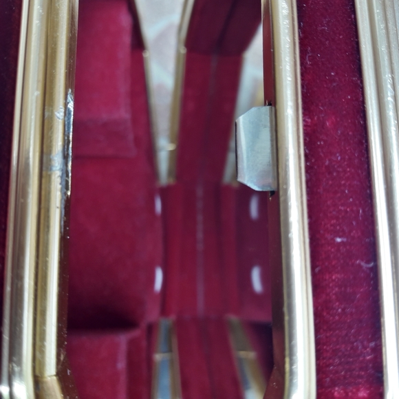 Velvet Jewelry Music Box Mirror Octagon Vintage Gift for her Memory trinket box - Picture 11 of 13